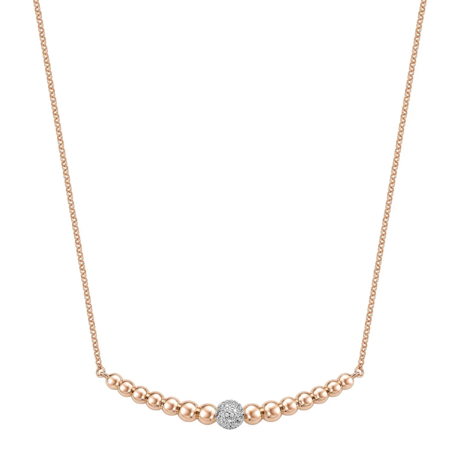 Colar Life Serenne Liga Rosé com Banho de Ouro Rosé 18k e Pedras Incolores, 45cm